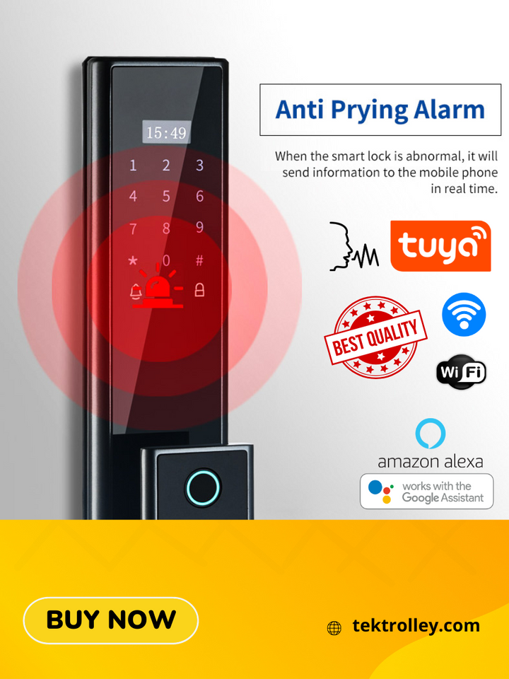 Smart Door Lock (D6) Tuya App Aluminum Alloy with Anti-theft Lock Body Doorbell Function