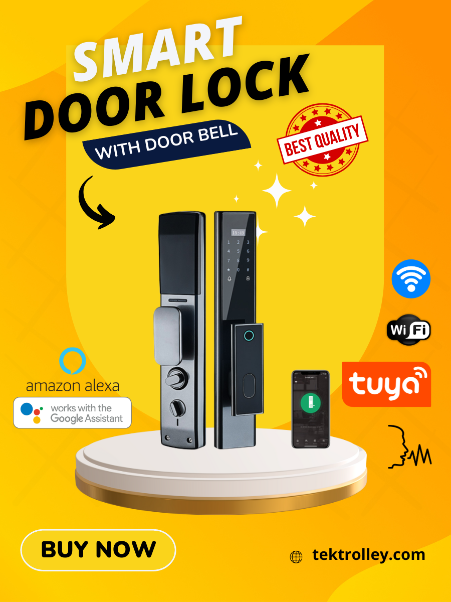 Smart Door Lock (D6) Tuya App Aluminum Alloy with Anti-theft Lock Body Doorbell Function