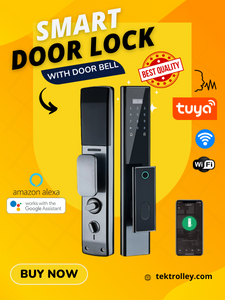 Smart Door Lock (D6) Tuya App Aluminum Alloy with Anti-theft Lock Body Doorbell Function
