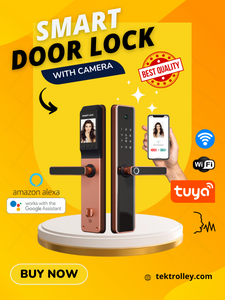 Smart Door Lock with Camera High Security Wi-Fi Remote Control Fingerprint Door Lock Tuya Version