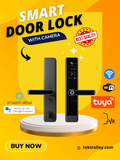 Fingerprint Smart Door Lock with Digital Door Viewer Tuya App Real Time Intercom