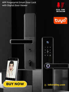 Fingerprint Smart Door Lock with Digital Door Viewer Tuya App Real Time Intercom