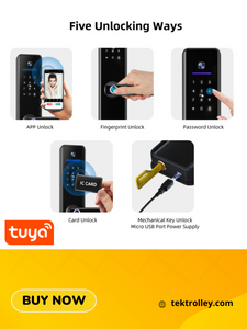 Fingerprint Smart Door Lock with Digital Door Viewer Tuya App Real Time Intercom