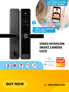 Fingerprint Smart Door Lock with Digital Door Viewer Tuya App Real Time Intercom