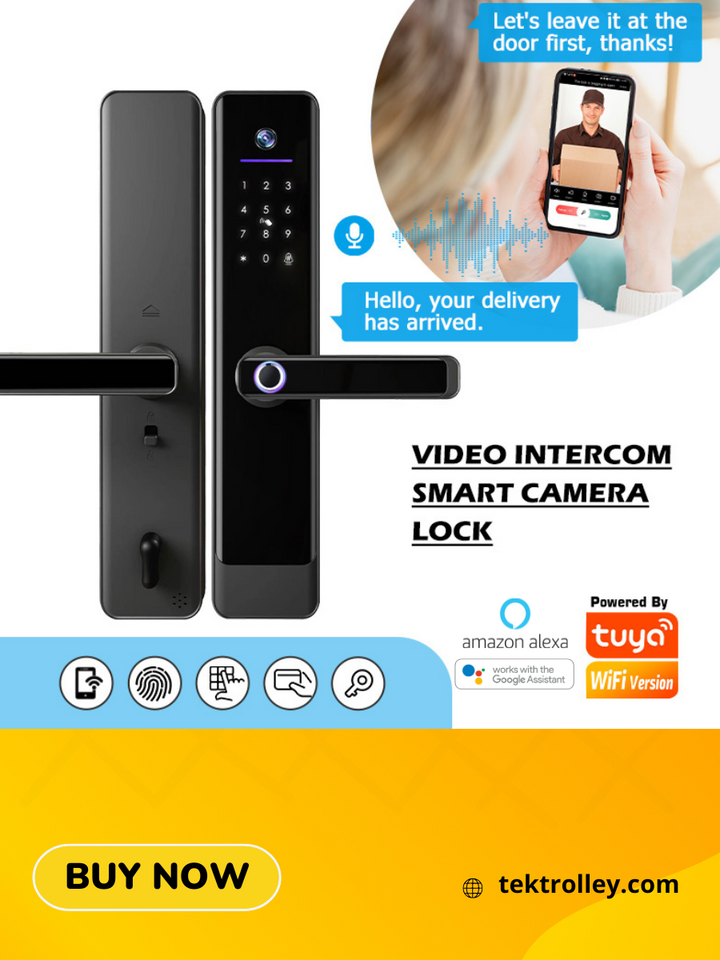 Fingerprint Smart Door Lock with Digital Door Viewer Tuya App Real Time Intercom