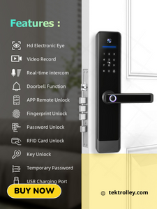 Fingerprint Smart Door Lock with Digital Door Viewer Tuya App Real Time Intercom