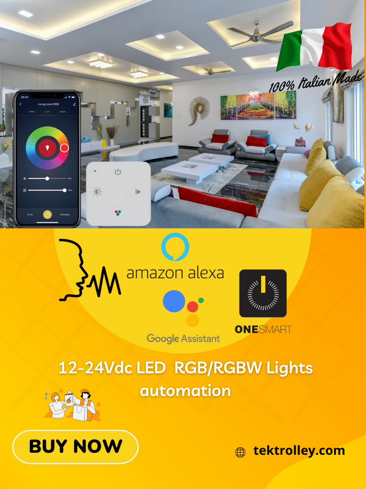 Smart LEDKit One Touch - 12-24Vdc LED RGB/RGBW Lights Automation – Tek  Trolley